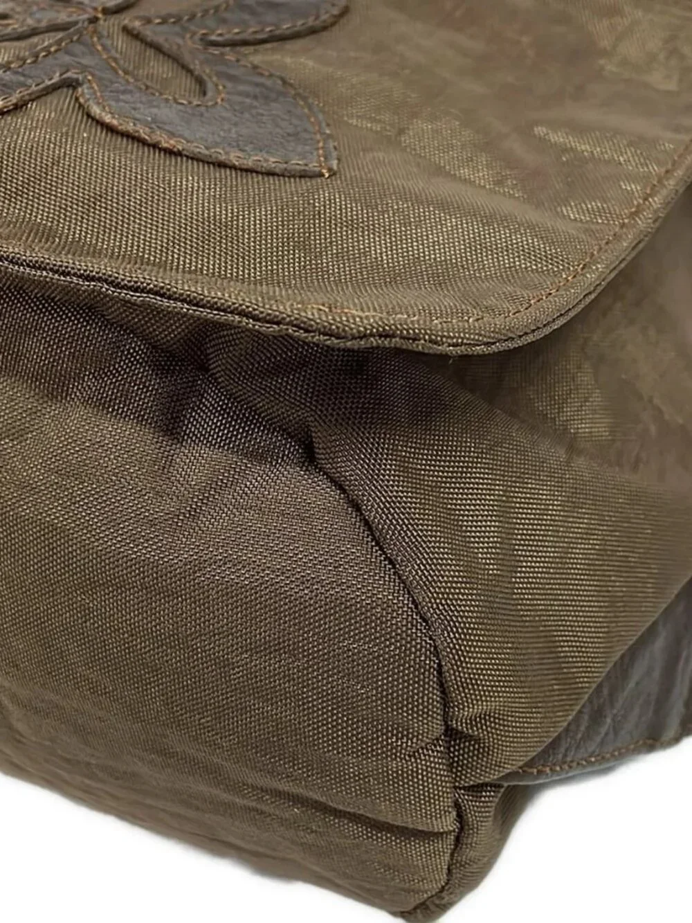 IBIZA Khaki Dark Brown Nylon Leather Backpack